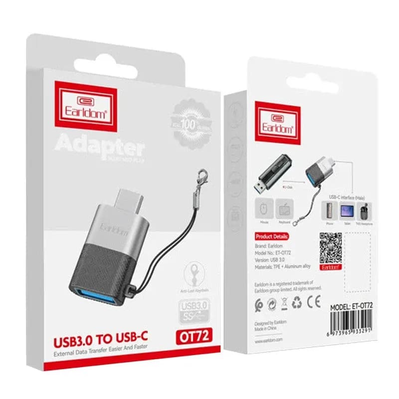 تبدیل OTG به تایپ سی ارلدام ET-OT72 | انتقال سریع USB 3.0 — تصویر ۲