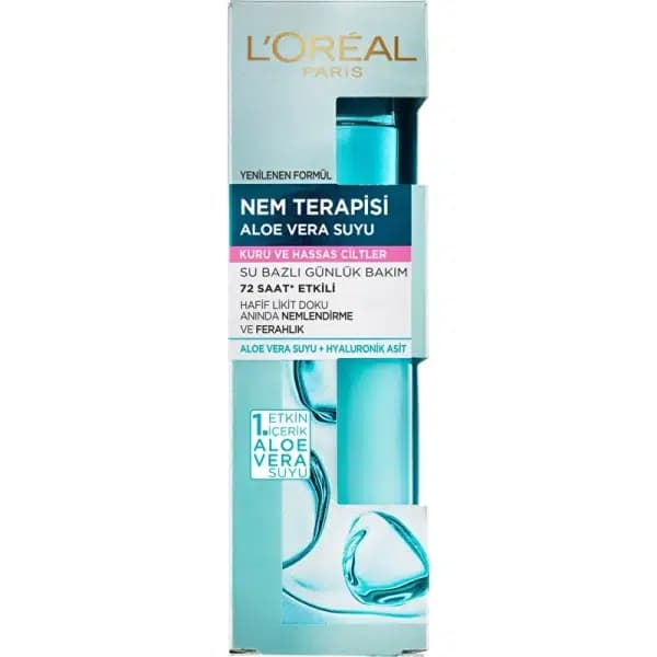 سرم آبرسان LOREAL برای پوست های خشک و حساس حاوی عصاره آلوئه ورا حجم 70 میل