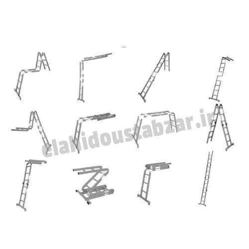 نردبان تاشو 6.60متری استیلا(4تکه) — تصویر ۲