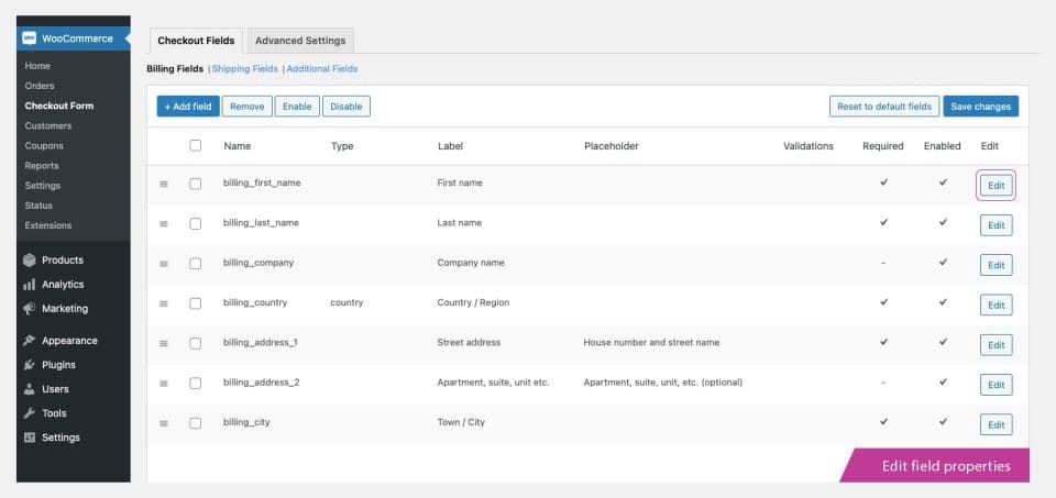 افزونه Checkout Field Editor for WooCommerce Pro ویرایش صورتحساب ووکامرس 3.6.3 — تصویر ۴