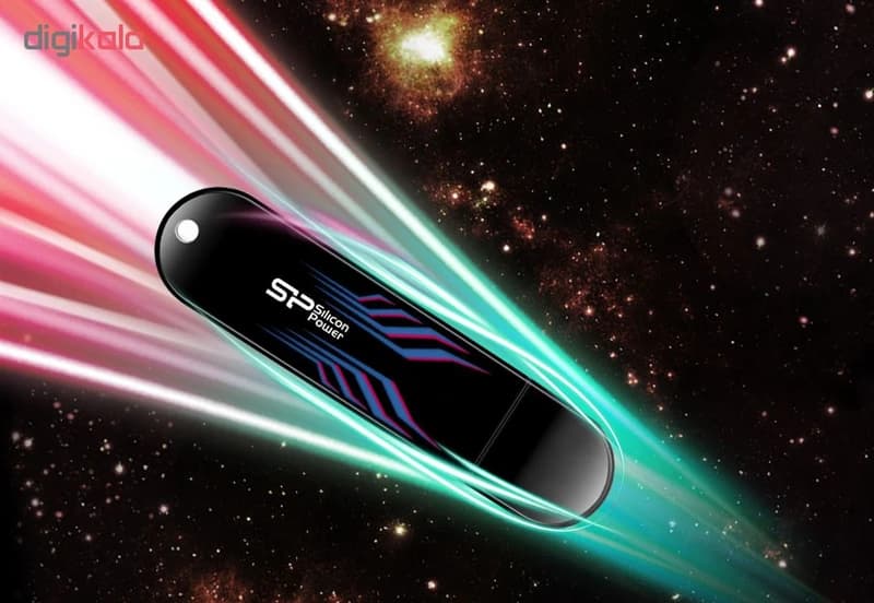 فلش مموری 128 گیگابایت سیلیکون پاور مدل usb3.2 Blaze B10، دارای قابلیت تغییر رنگ خطوط روی بدنه — تصویر ۳