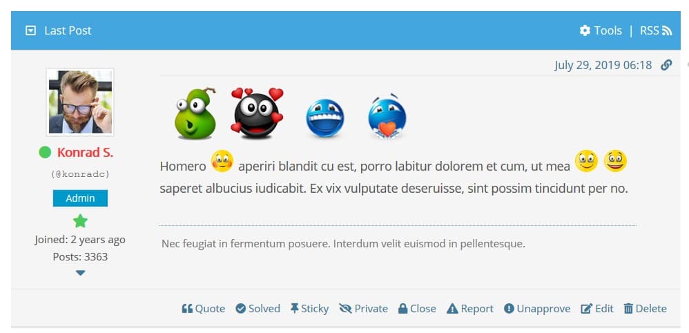 افزونه wpForo Emoticons افزودن شکلک و ایموجی به انجمن ساز وردپرس فورو 3.0.1 — تصویر ۵