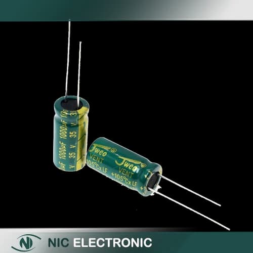 خازن الکترولیتی 1000UF/35V-10X20-105C-GREEN