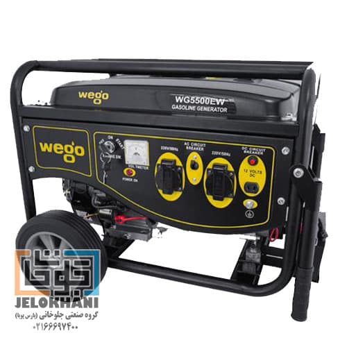 موتور برق بنزینی ویگو 3.5 کیلووات هندلی استارتی چرخ دار مدل WG5500EW
