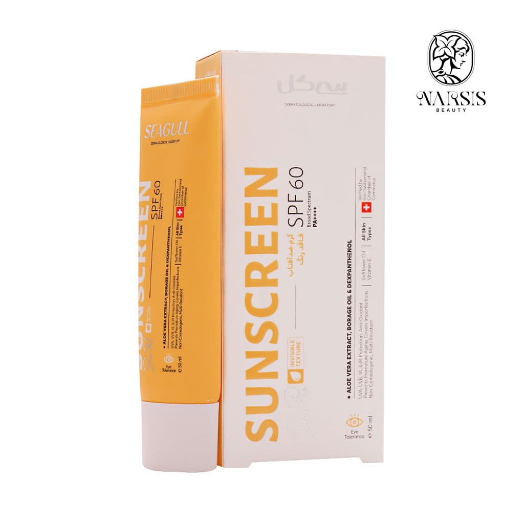 کرم ضد آفتاب سی گل SPF60 بی رنگ مناسب انواع پوست 50 میلی لیتر