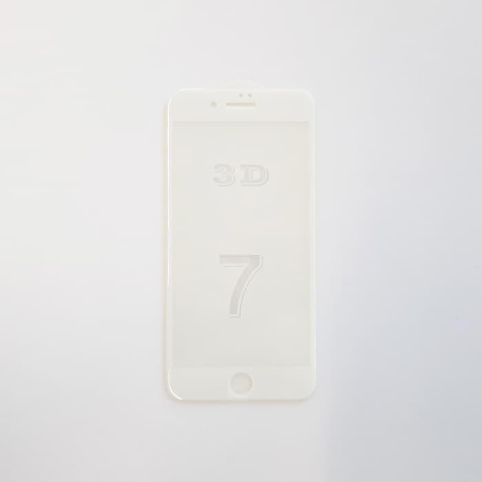 محافظ صفحه شیشه ای فول براق سفید آیفون 7plus/8plus 3D
