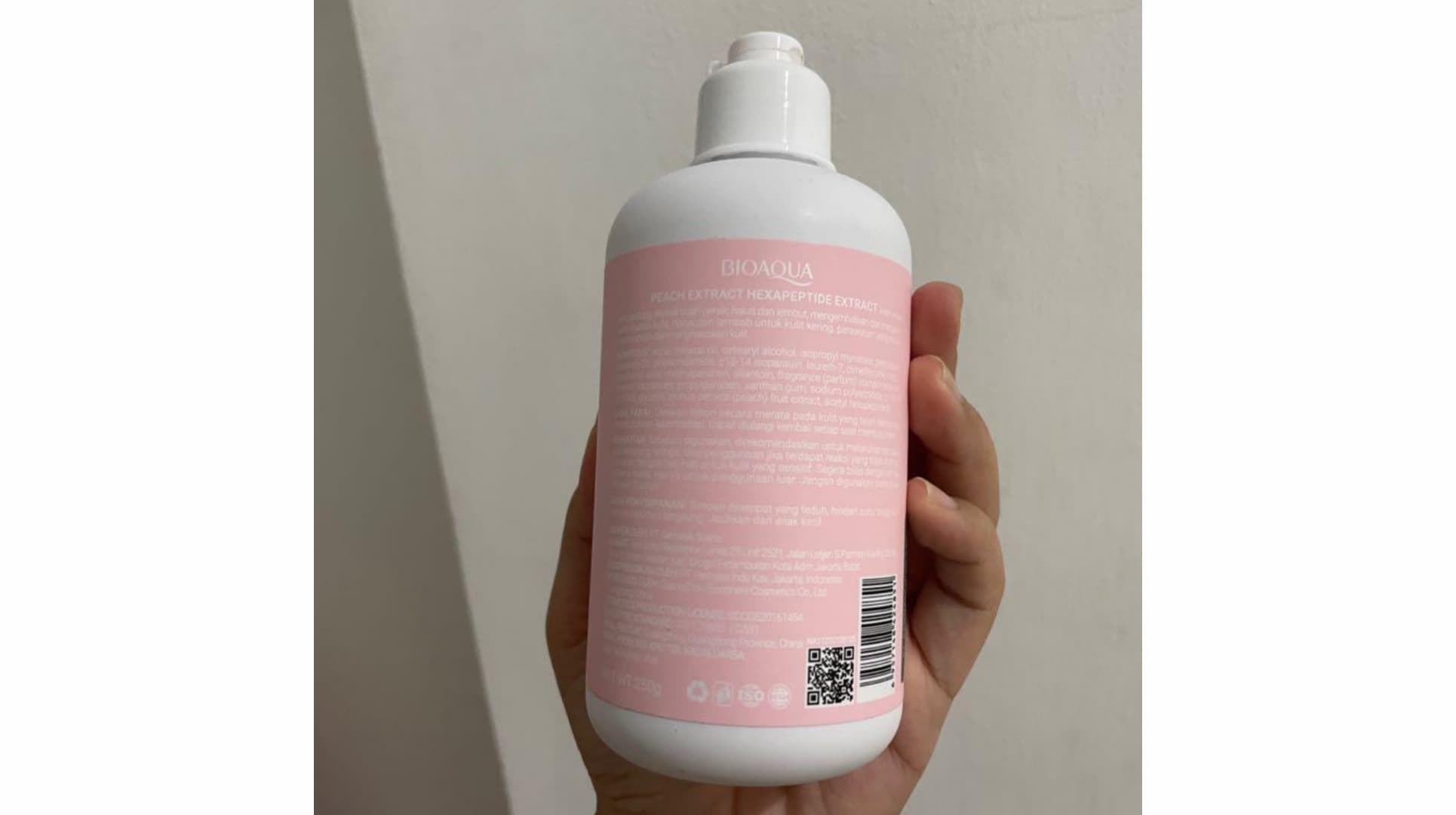 لوسیون بدن آبرسان حاوی عصاره هلو بیوآکوآ bioaqua — تصویر ۶