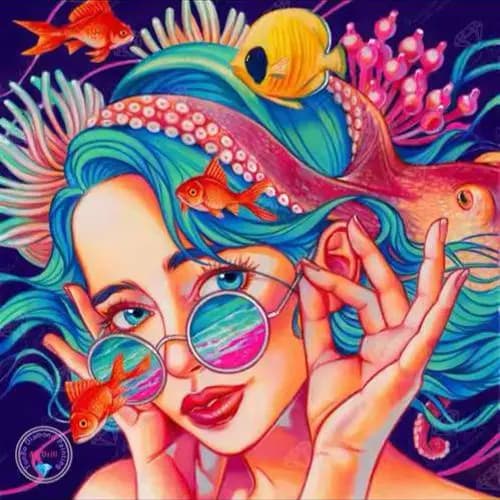 کیت نقاشی الماسی دختر دریا