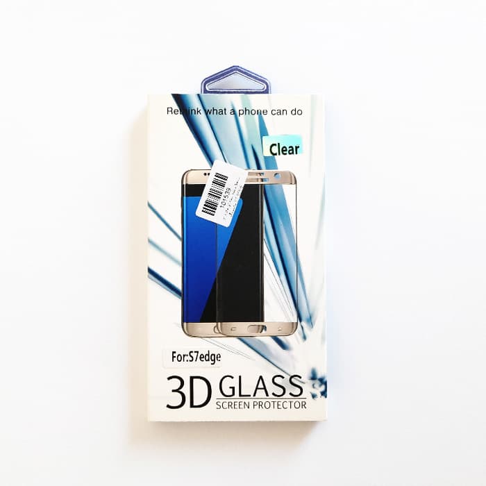 محافظ صفحه شیشه ای فول براق دوره چسب سامسونگ S7 EDGE 3D — تصویر ۲