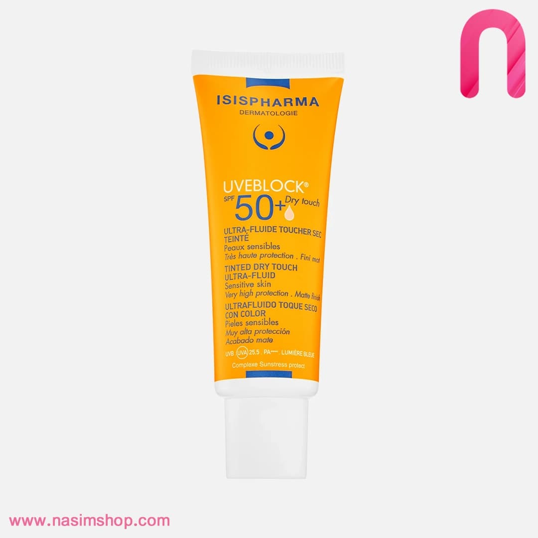 فلوئید ضدآفتاب رنگی Uveblock Dry Touch Medium آیسیس فارما — تصویر ۳