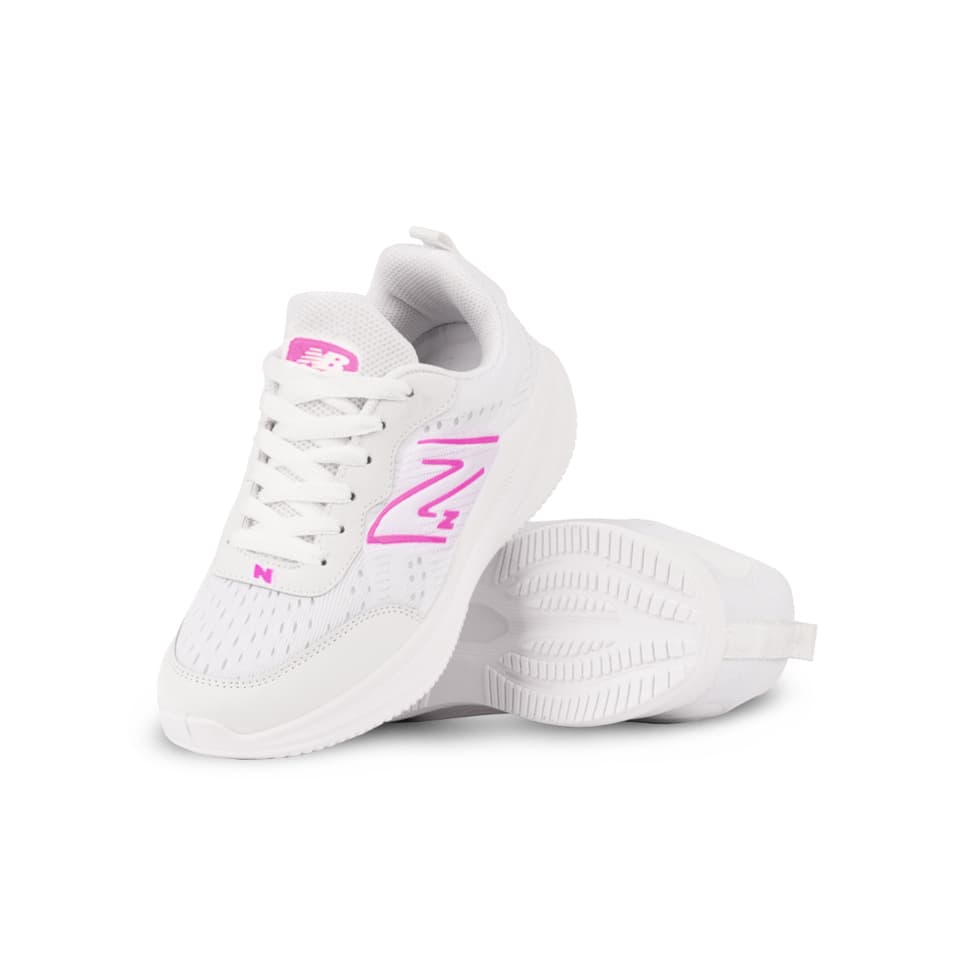 کفش کتانی ورزشی زنانه مدل نیو بالانس New Balance سفید صورتی کد 12112 — تصویر ۴