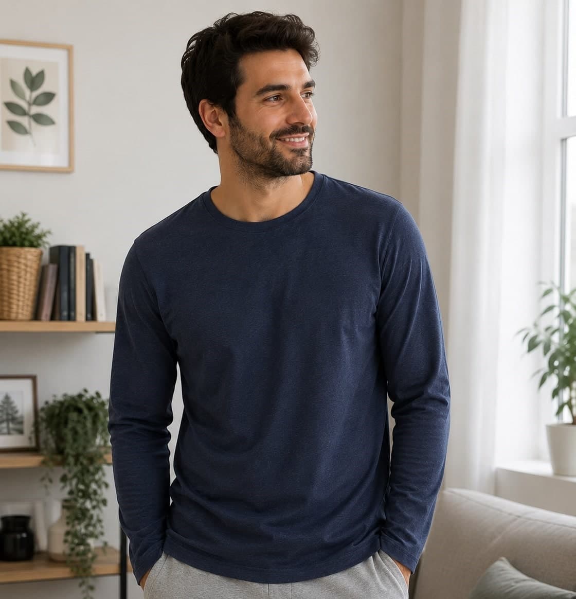 تیشرت مردانه آستین بلند یقه گرد برند لیورجی آلمان 498657 Livergy — تصویر ۲