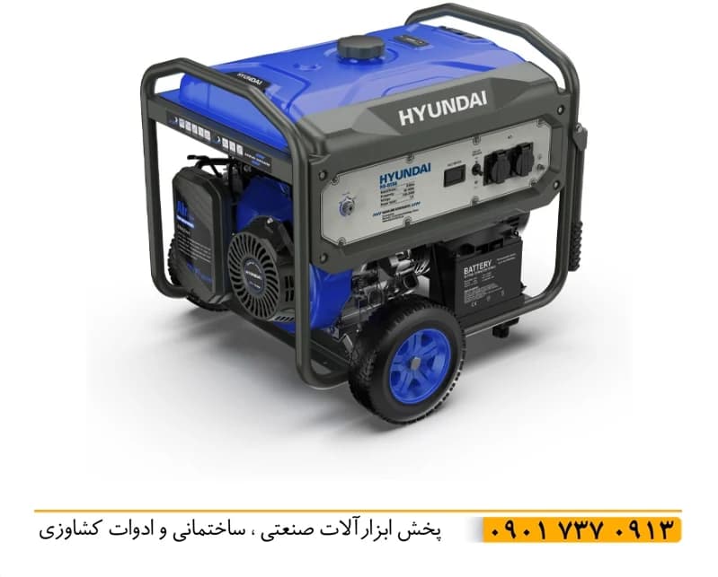 موتور برق استارتی 8500 وات هیوندای hg-8156 اصل تحت لیسانس کره سیم پیچ مسی برق تک فاز پورت ATS