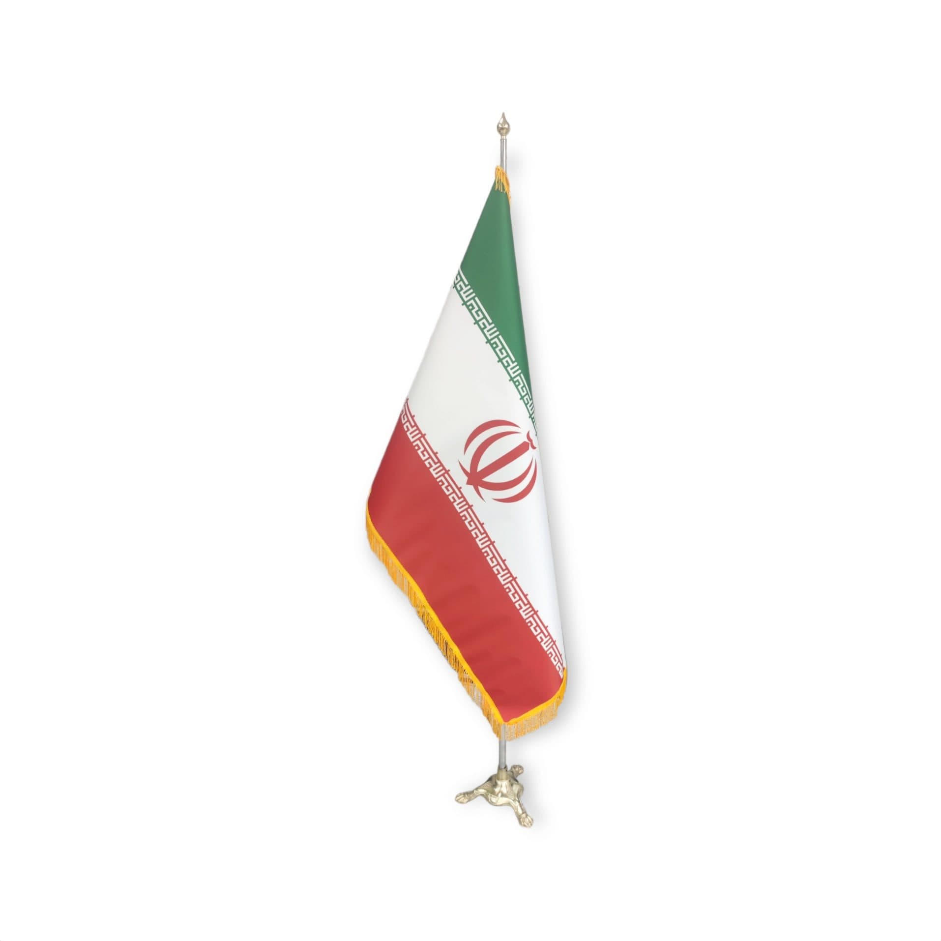 پرچم تشریفاتی ایران جنس لمینت (ریشه دار)