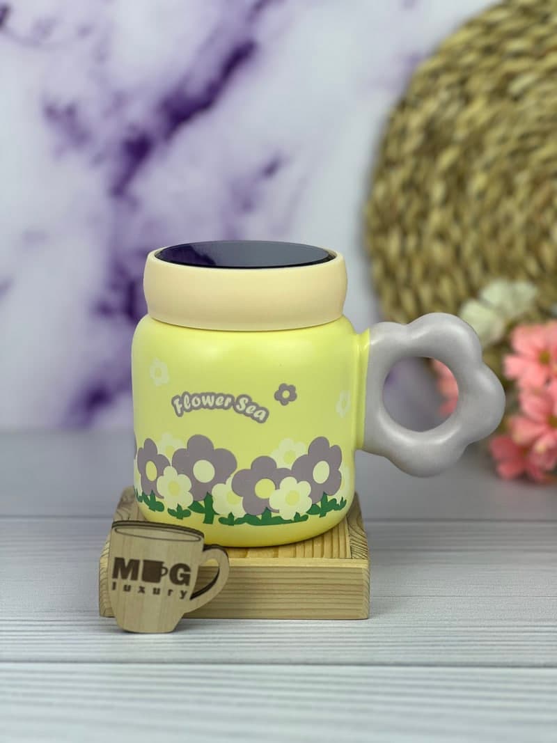 ماگ سرامیکی درب آینه ای طرح گل