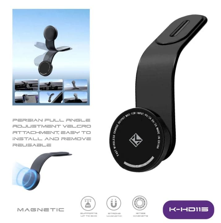هولدر مگنتی و شارژ وایرلس کلومن koluman مدل K-HD115 — تصویر ۲