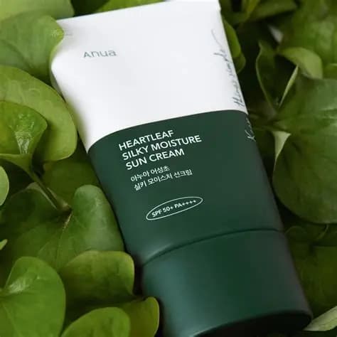 ضدآفتاب مرطوب کننده وتسکین دهنده آنوا suncream silky moisture heartleaf Anua — تصویر ۵