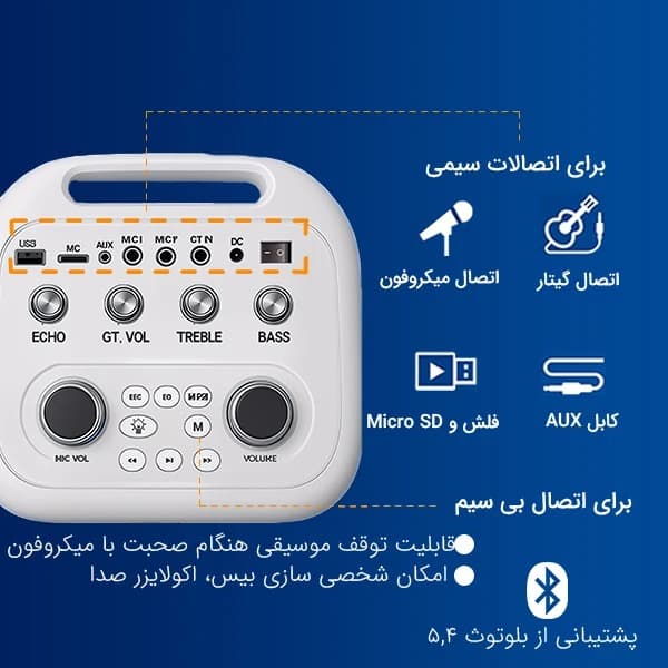 اسپیکر بلوتوثی قابل حمل اپی مکس مدل EPIMAX-172 — تصویر ۲