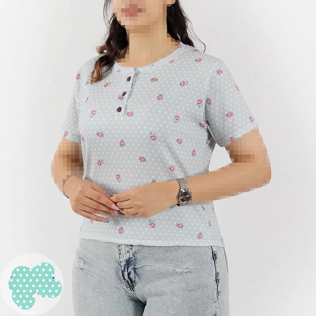 تیشرت زنانه کبریتی طرحدار — تصویر ۱۲
