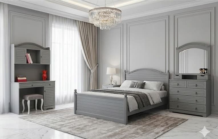 سرویس خواب نوجوان و جوان مدل کارا | تمام MDF روکش وکیوم ضدخش با یراق آرام‌بند