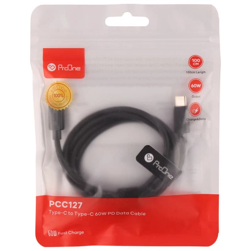کابل شارژ پرووان مدل PCC127 تایپ سی به تایپ سی طول 1.2 متر — تصویر ۲