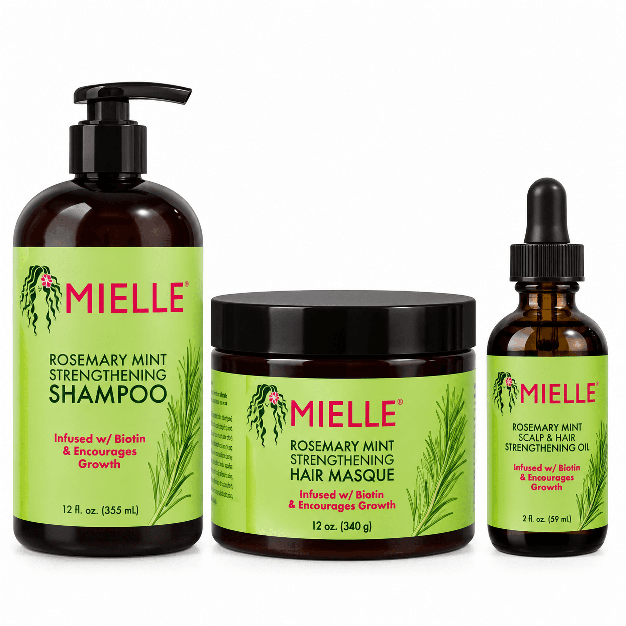 پک شامپو و ماسک و روغن روزماری نعنا میله SHAMPOO MASK AND OIL ROSEMARY MIELLE