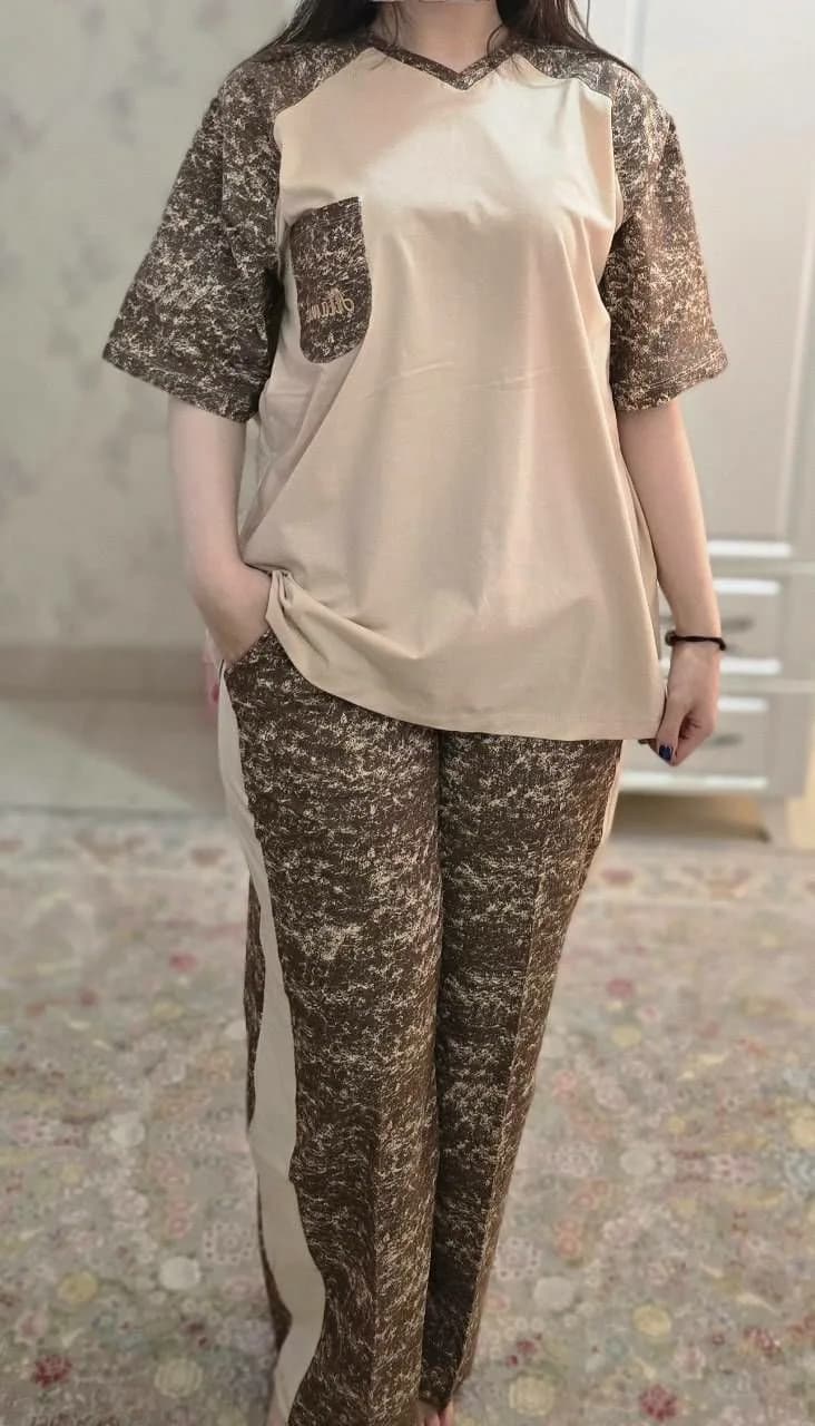 ست تیشرت شلوار لوکس یقه هفت — تصویر ۱۰