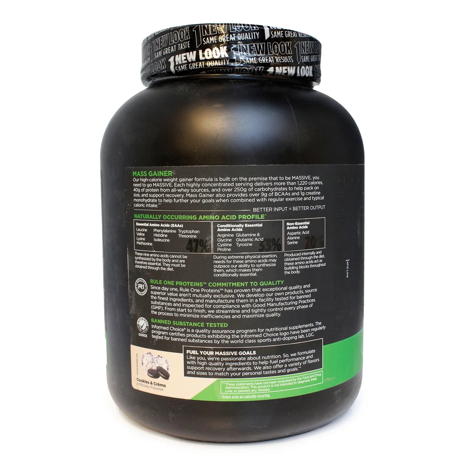 مس گینر رول وان Rule 1 Mass Gainer وزن 2600 گرم — تصویر ۳