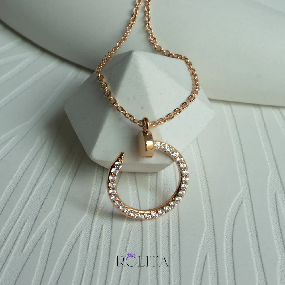 گردنبند دایره نگین دار CM
