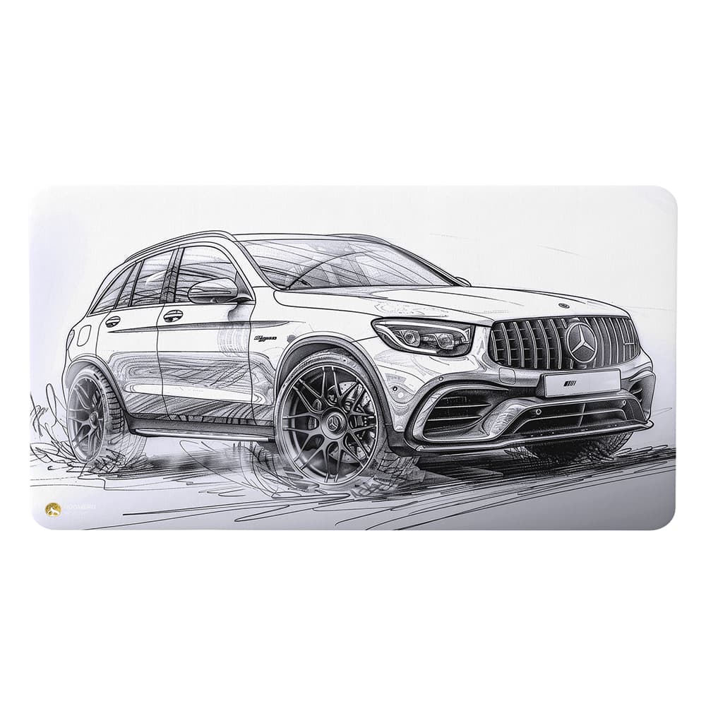 دسک پد هومرو مدل MX2299 طرح اسکچ ماشین بنز سایز 40×75 سانتی‌متر