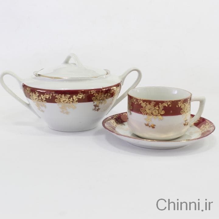 ست چای خوری ارکید طرح گل طلایی — تصویر ۲