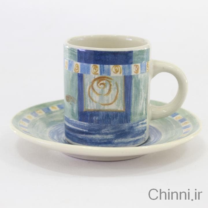 فنجان نعلبکی قهوه خوری طرح آبرنگی