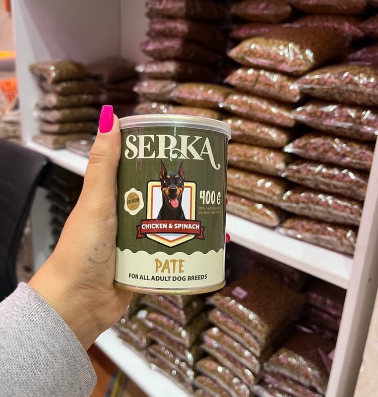 کنسرو سگ مرغ و اسفناج سپکا 400 گرمی