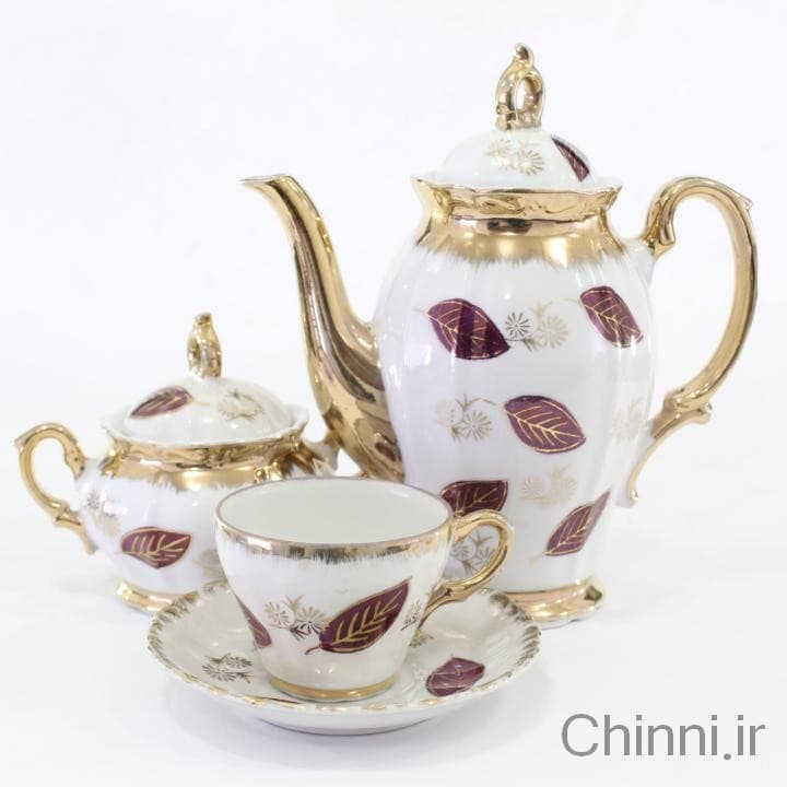 سرویس قهوه خوری برگی خط طلایی