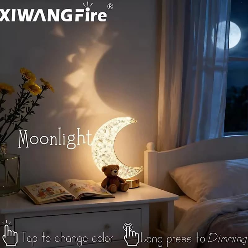آباژور و چراغ خواب فانتزی طرح Moon کدN736 — تصویر ۲