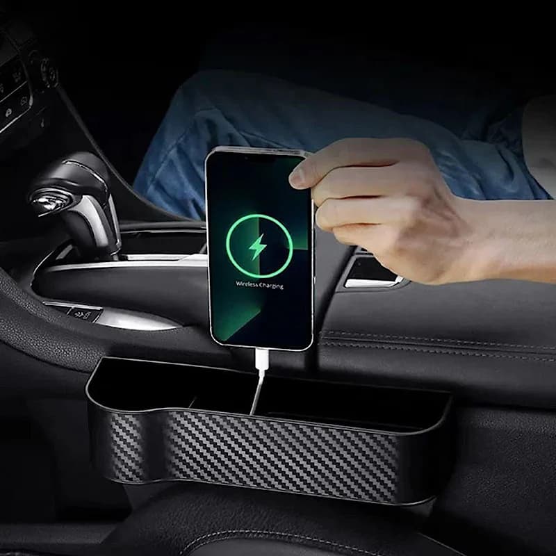 کنسول محترک خودرو طرح فیبرکربن کد N714 — تصویر ۴