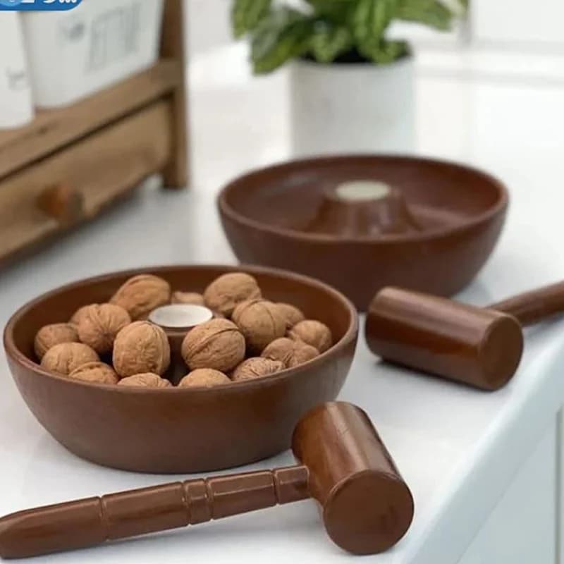 ظرف گردوشکن به همراه چکش طرح چوب کدN698 — تصویر ۲