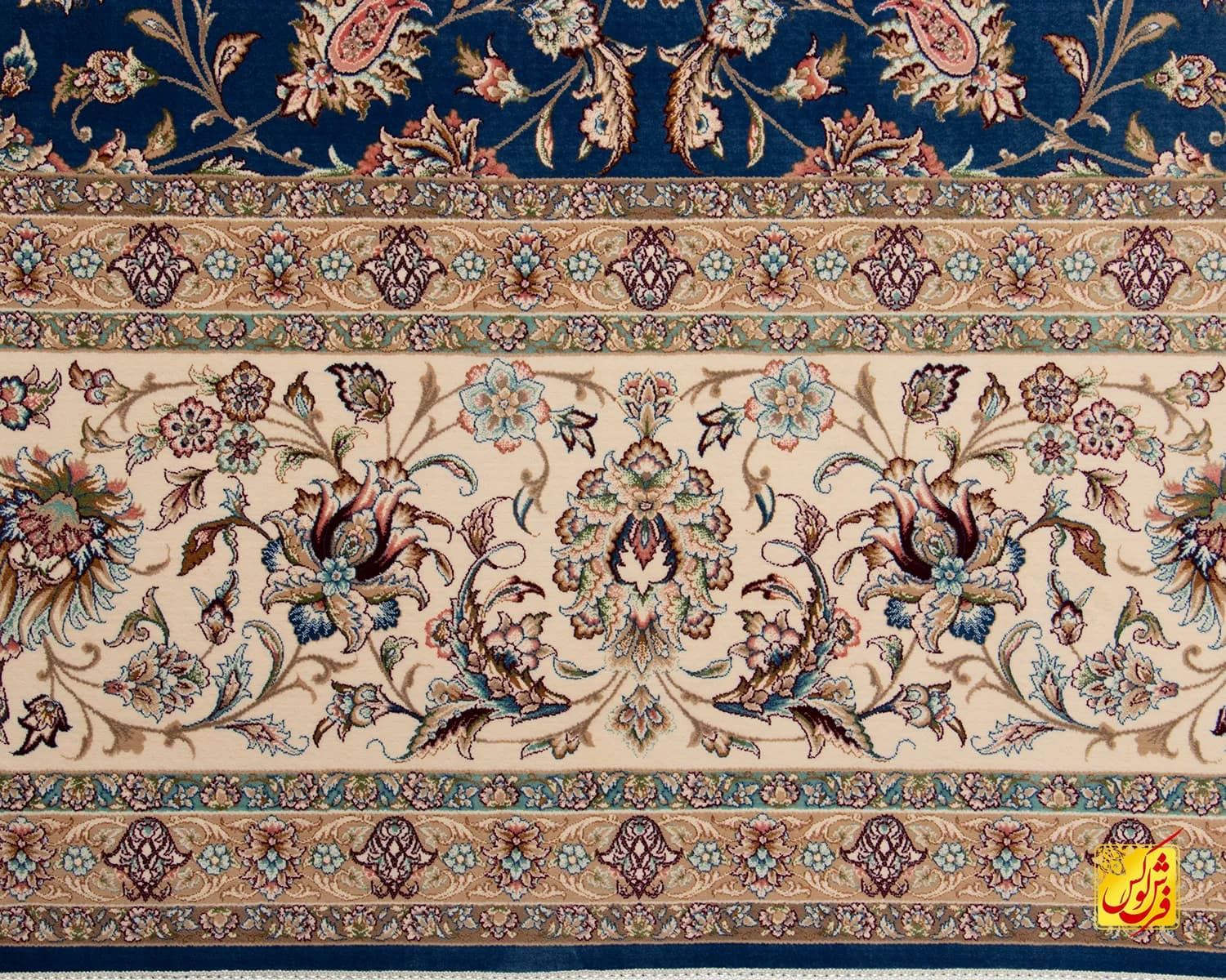 فرش کلاسیک 7542 آبی — تصویر ۸