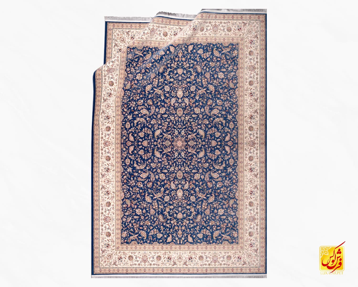 فرش کلاسیک 7542 آبی — تصویر ۲