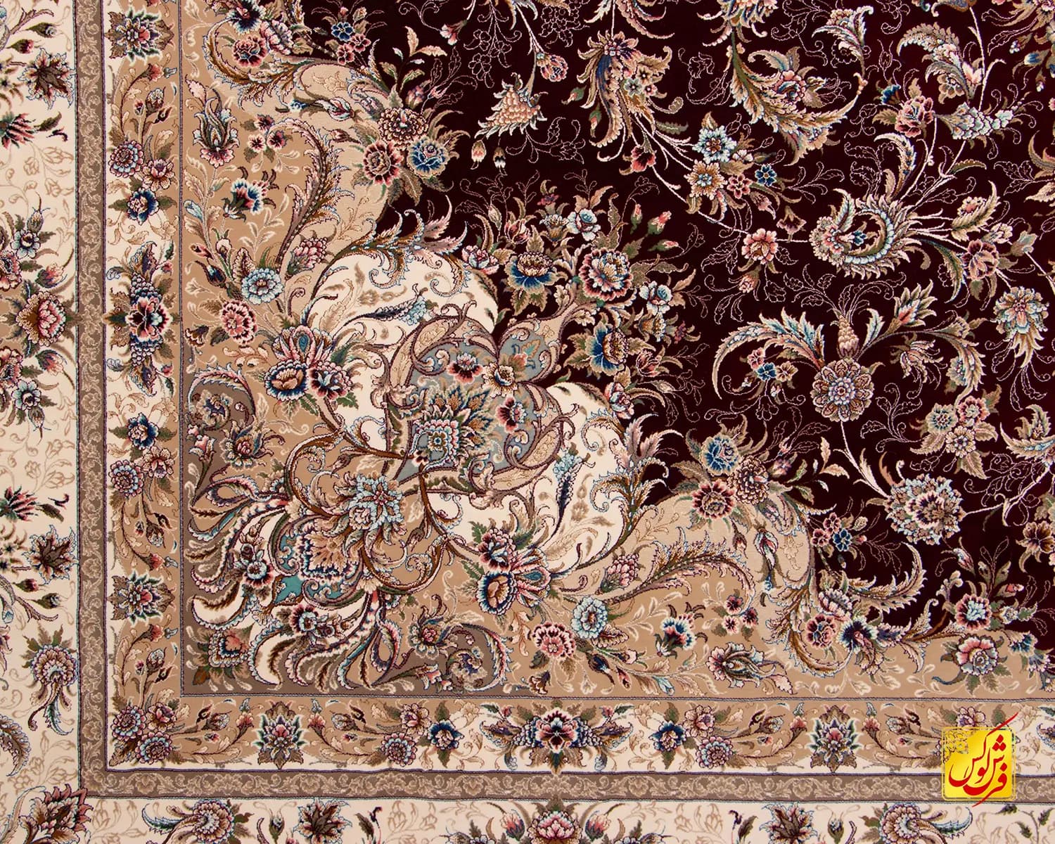فرش کلاسیک 7555 شرابی — تصویر ۴