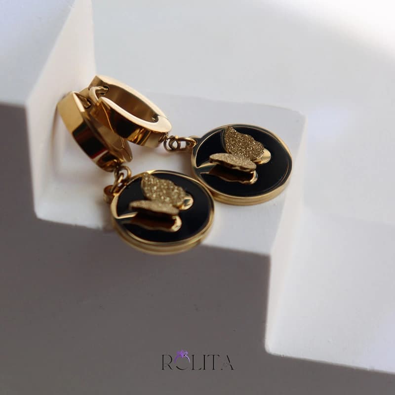 گوشواره حلقه ای پروانه دار — تصویر ۳