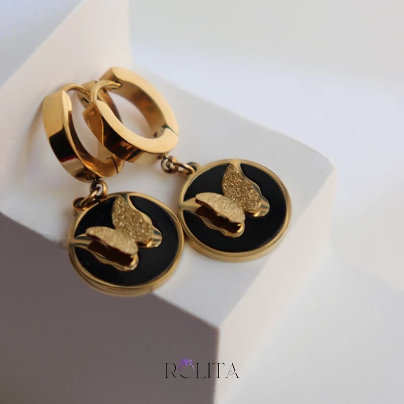 گوشواره حلقه ای پروانه دار