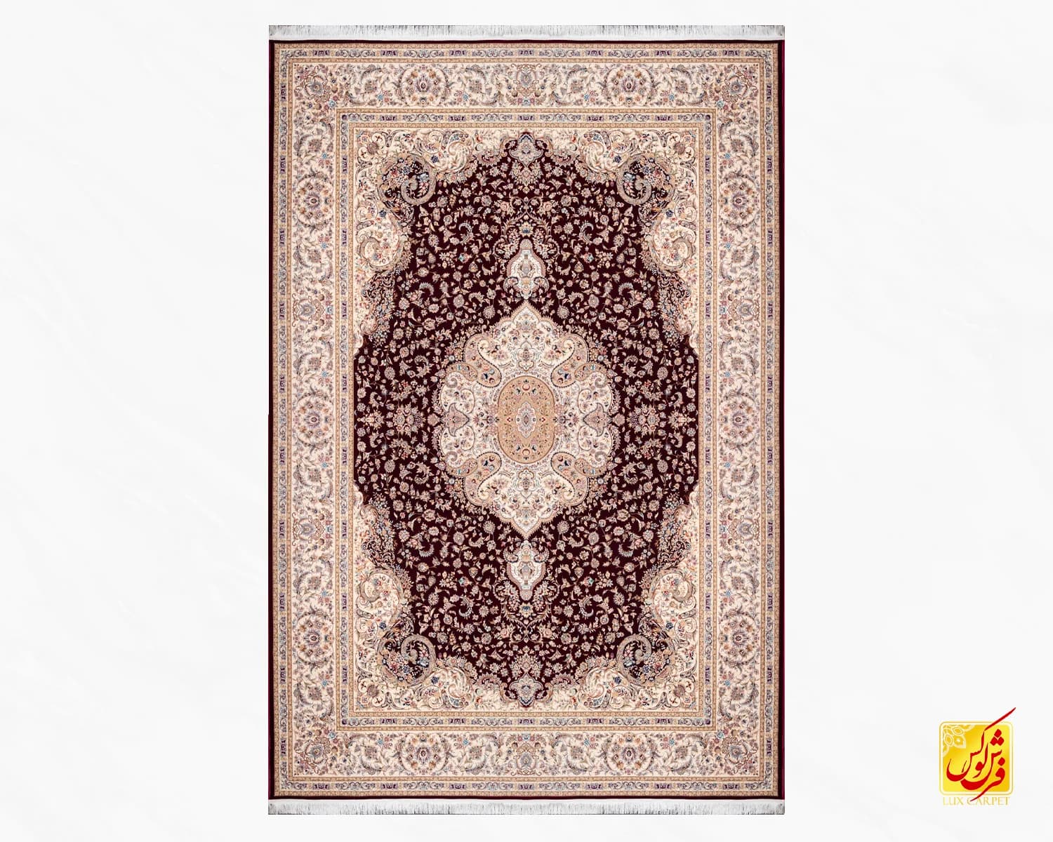 فرش کلاسیک 7535 شرابی — تصویر ۲