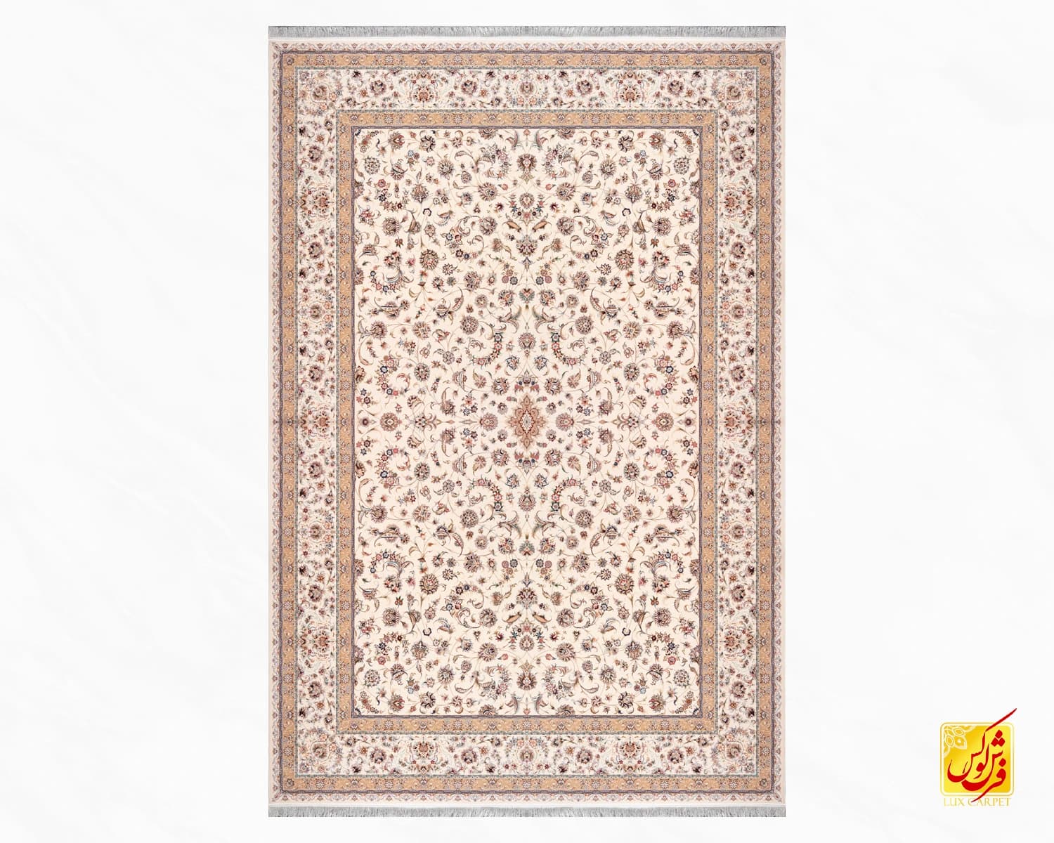 فرش کلاسیک 7502 کرم حاشیه کرم — تصویر ۲