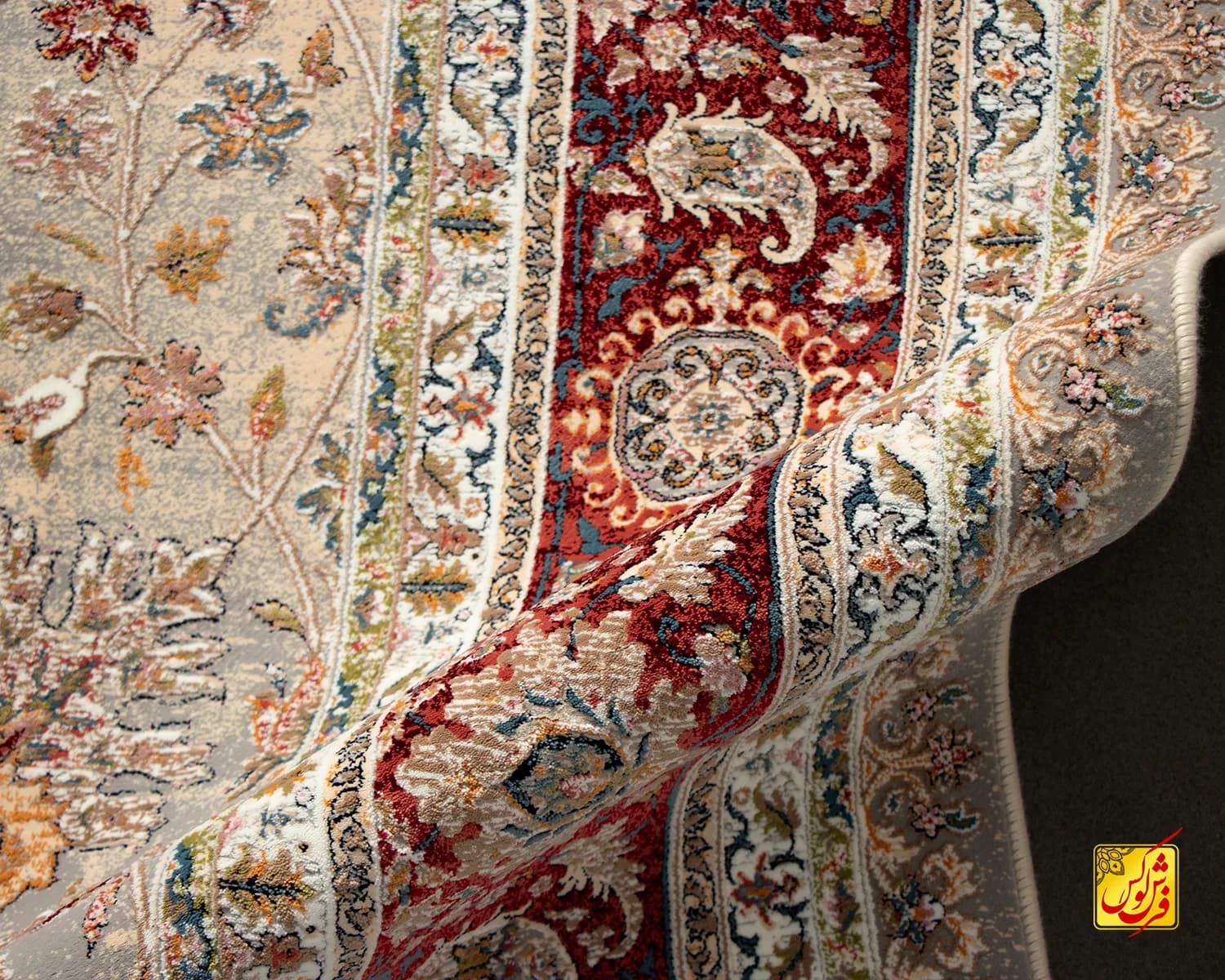 فرش کلاسیک 235 آبی حاشیه لاکی — تصویر ۷
