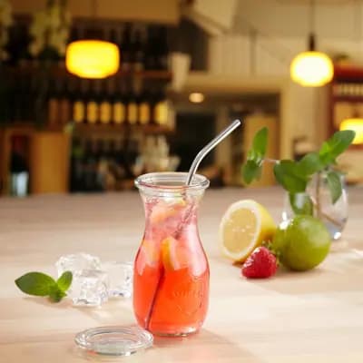 ۴ عدد نی استیل خمیده + برس تمیز کننده Stainless Steel Drinking Straws »Edelstahl Knick« وست مارک — تصویر ۸