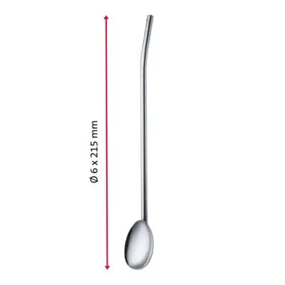 ۴ عدد قاشق نی + ۱ عدد برس تمیز کننده Drinking Straw Spoons وست مارک — تصویر ۷