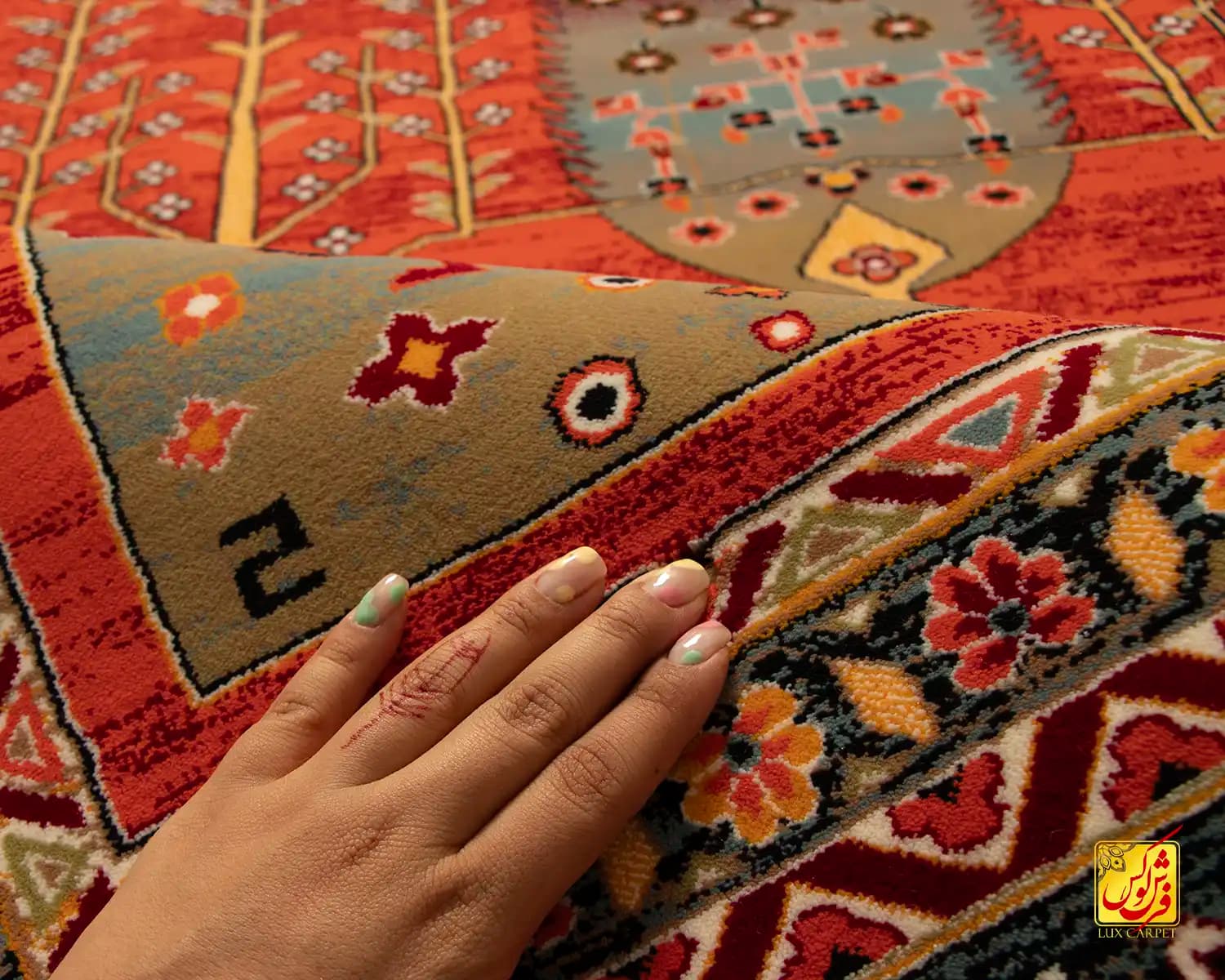 فرش وینتیج کد 184_ رنگ 2549 آجری — تصویر ۸