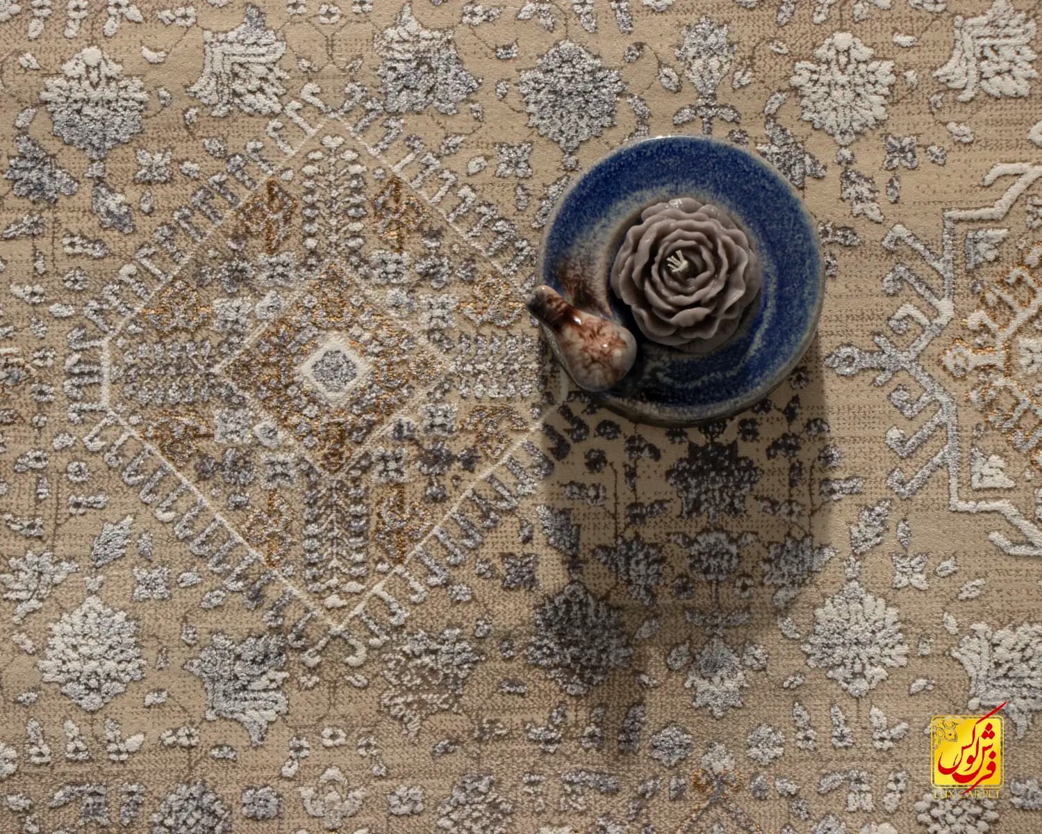 فرش وینتیج 761422 کرم — تصویر ۴