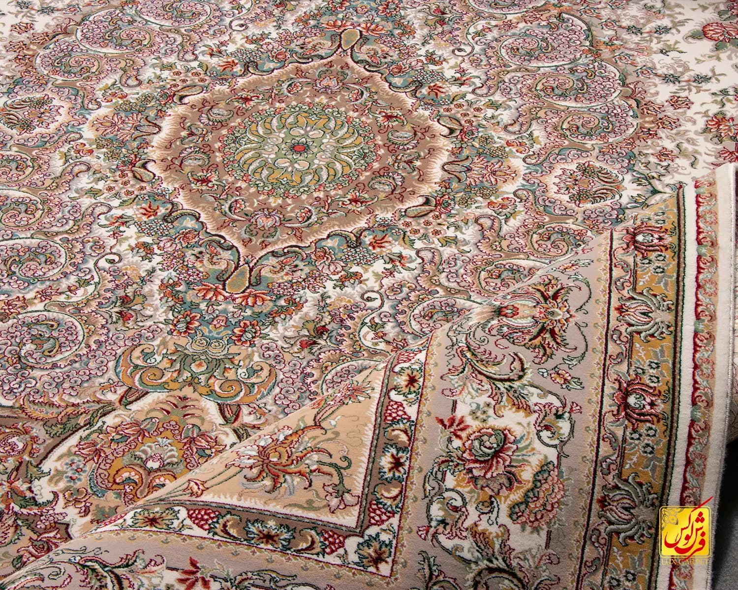 فرش کلاسیک کد 023_ رنگ 1008 کرم حاشیه فیلی — تصویر ۵